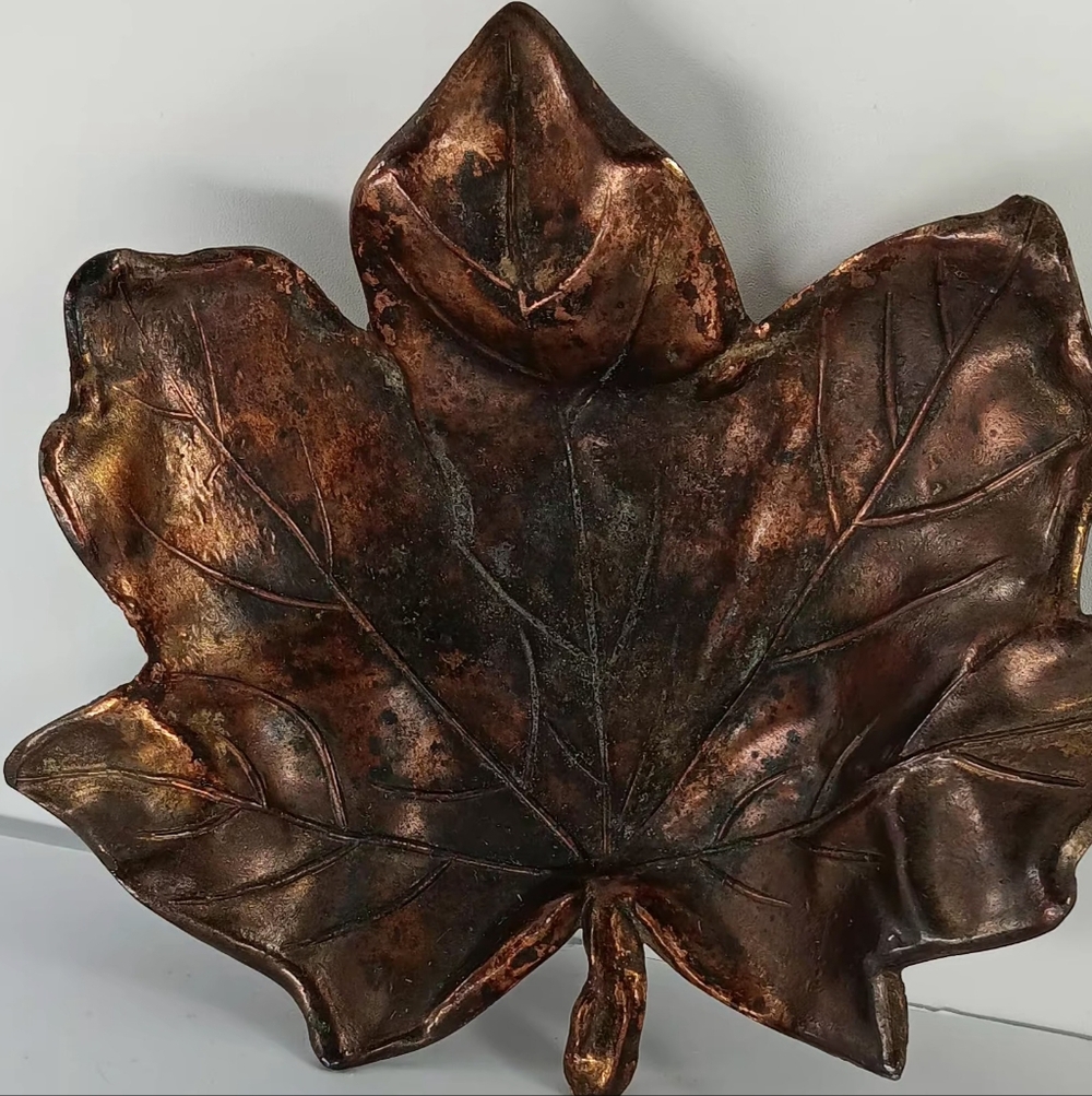 Metal Maple Leaf Trinket Dish - Picture 4 of 5